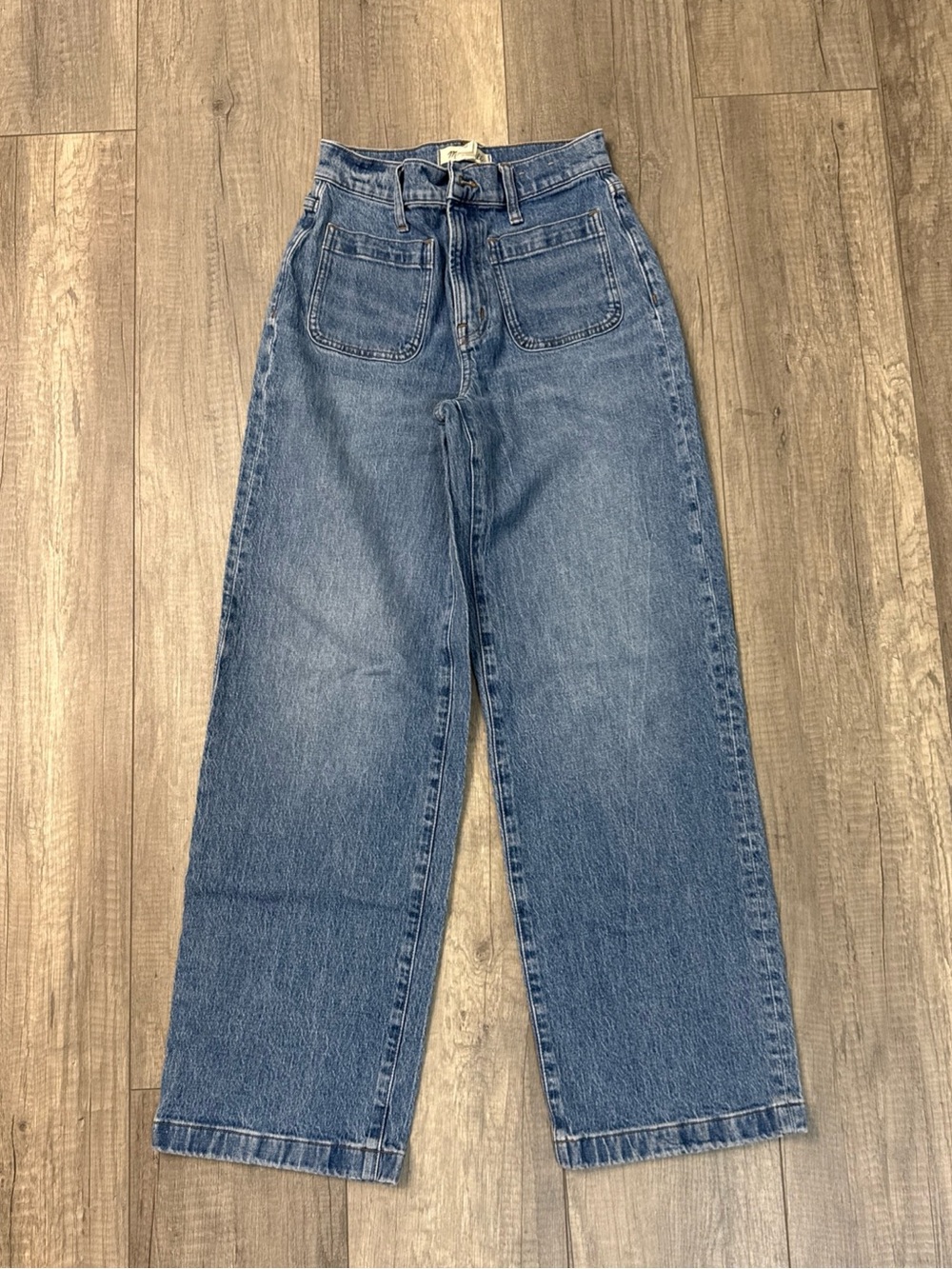 Madewell Wide-Leg High-Rise Jeans in Blue Denim